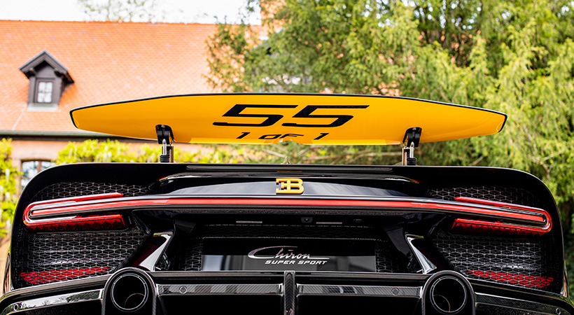 El esquema de pintura en dos tonos se utilizó para resaltar la combinación de negro y amarillo. Foto: Bugatti